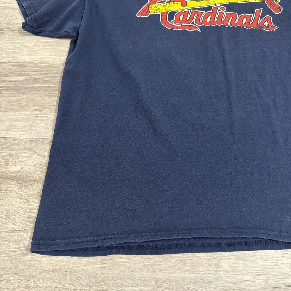 St. Louis Cardinals Shirt Men's Blue Baseball Flag Short Sleeve XL Tee